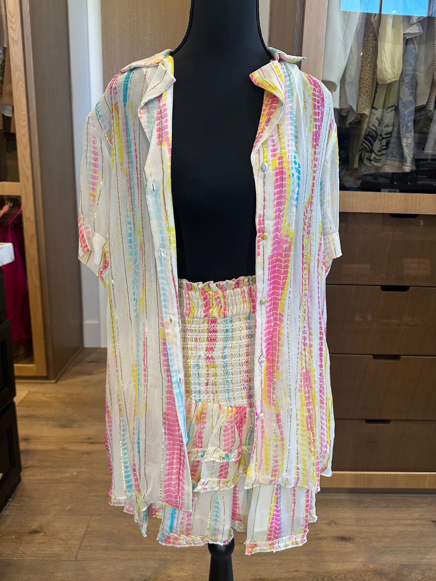 Hemant & Nandita Matching Button Up & Skirt Set