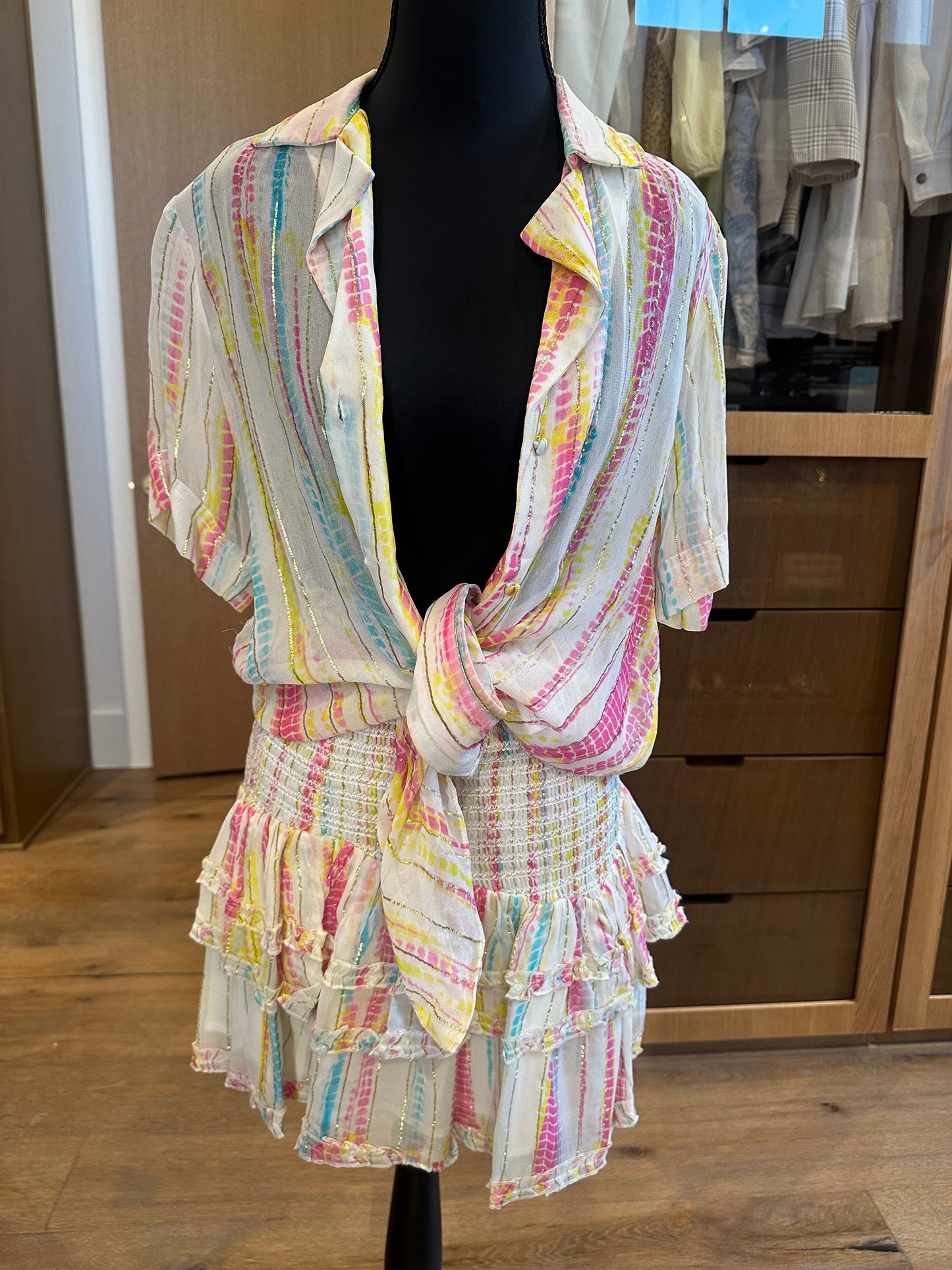 Hemant & Nandita Matching Button Up & Skirt Set