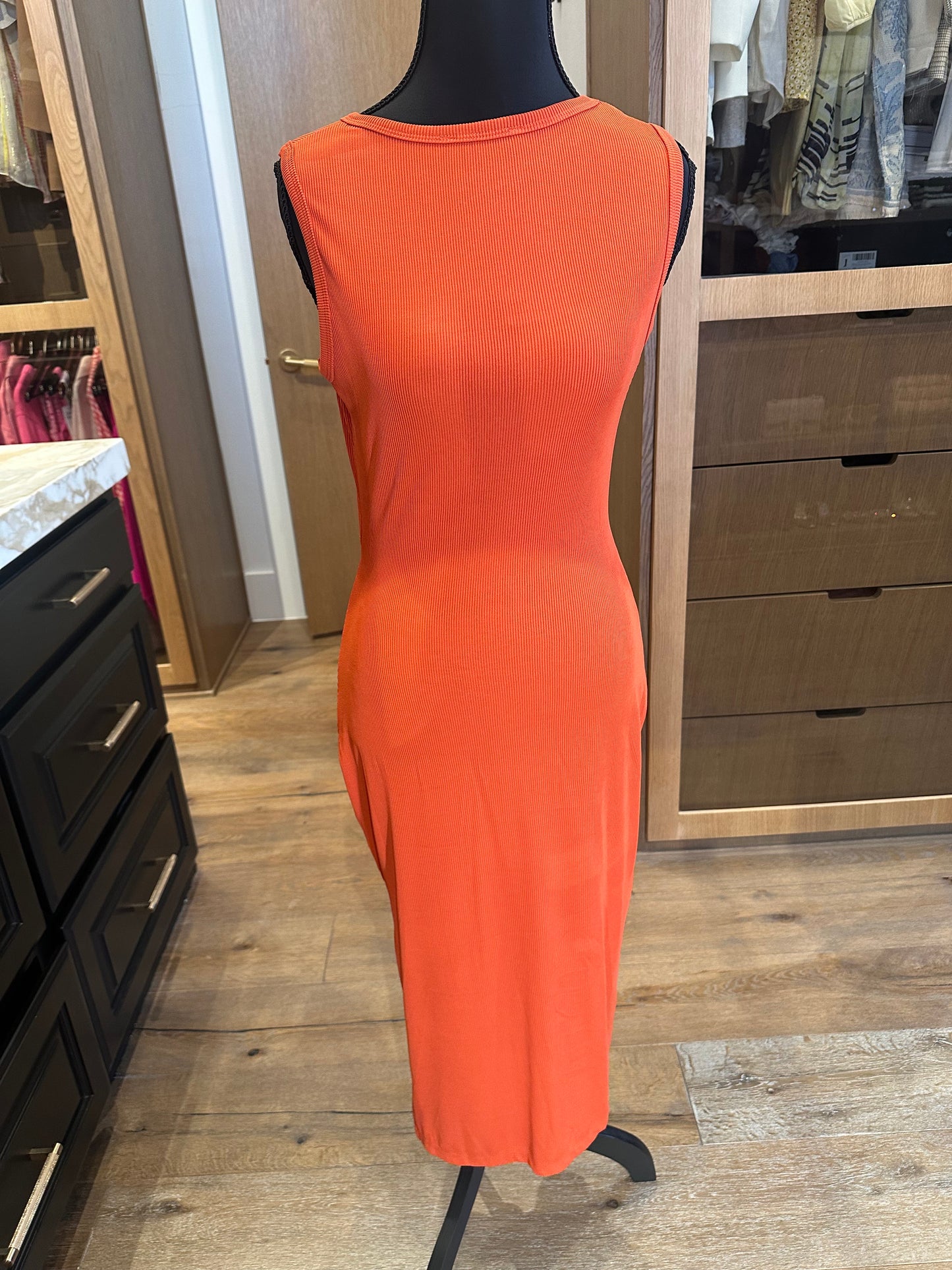 Orange Cut Out Summer Dress