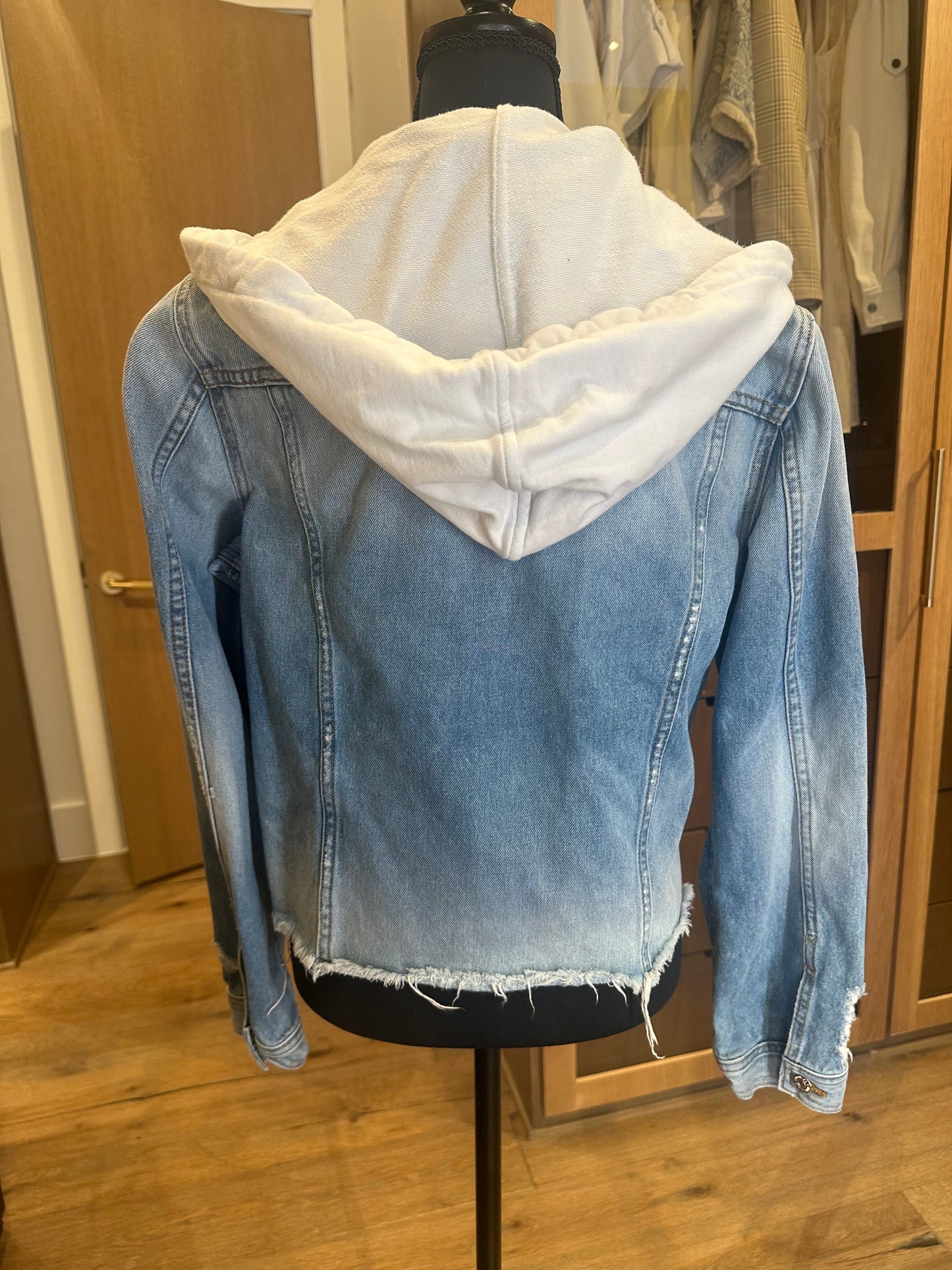 Veronica Bears Removable Hooded Denim Jacket