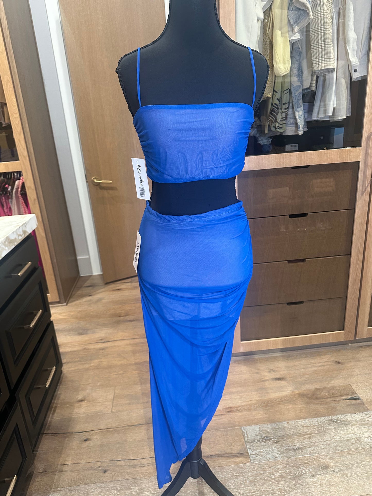 12th Tribe Blue A-line Skirt w/ Matching Crop Top