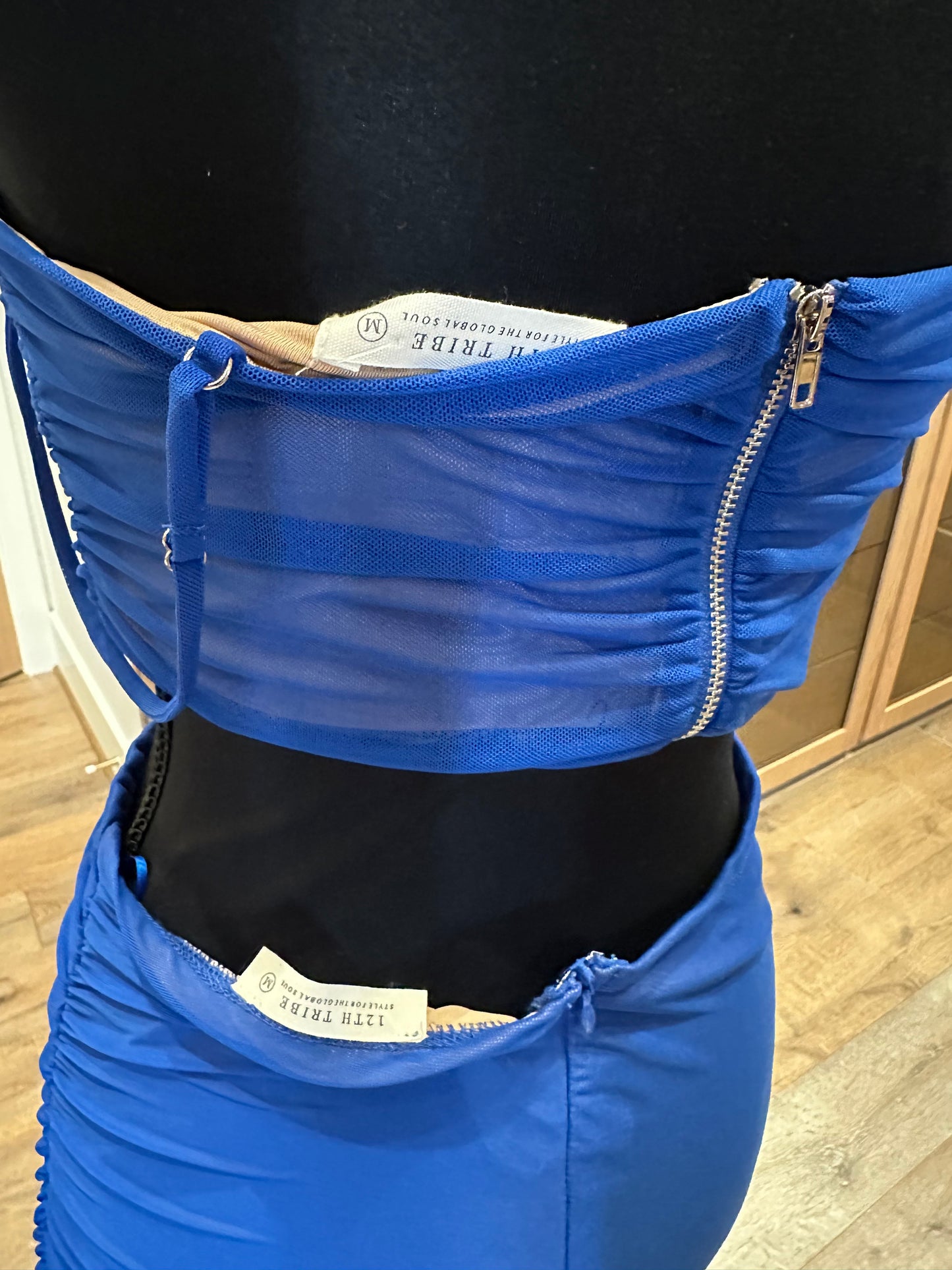 12th Tribe Blue A-line Skirt w/ Matching Crop Top