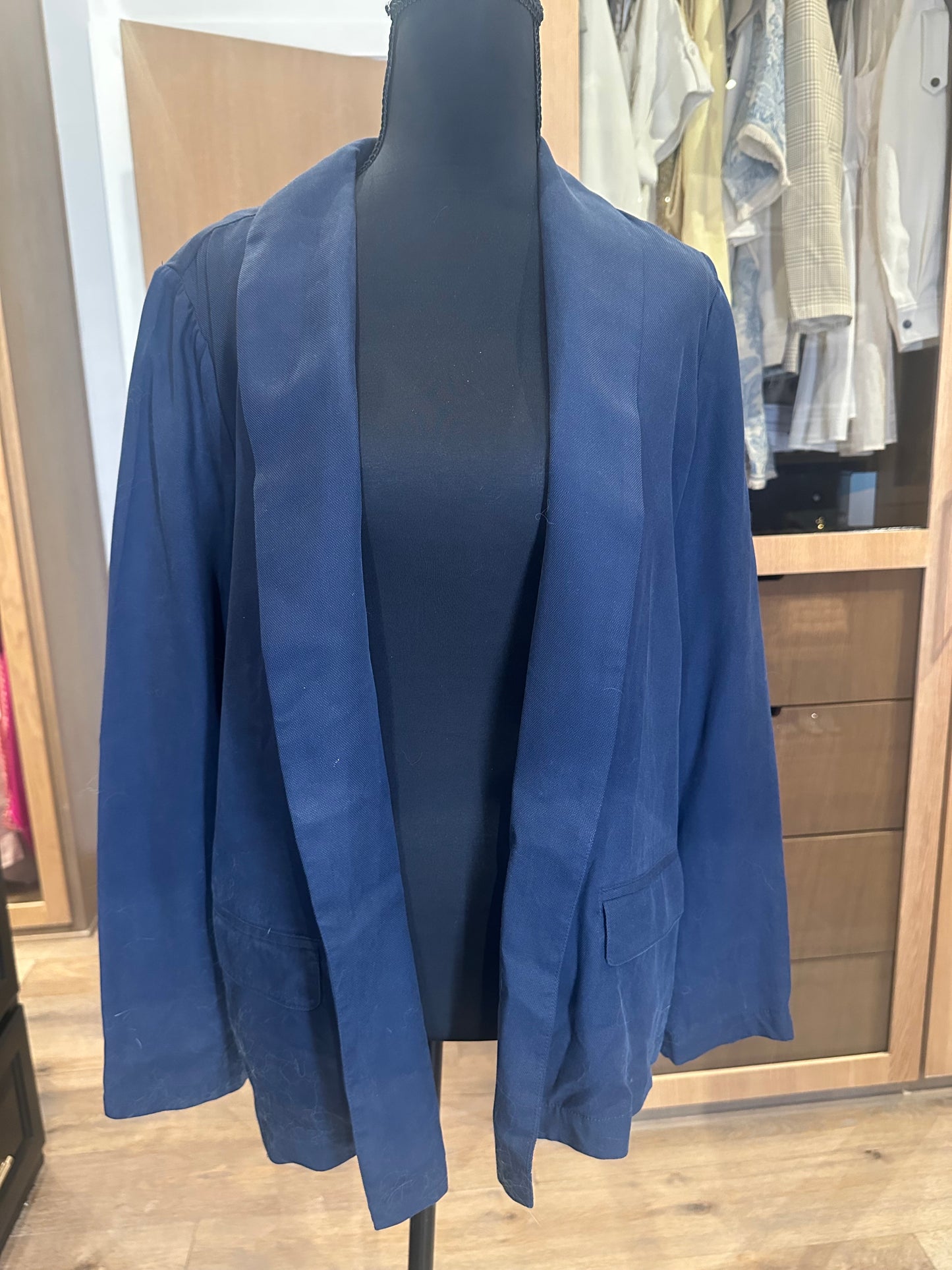 Chelsea Navy Cotton Blazer