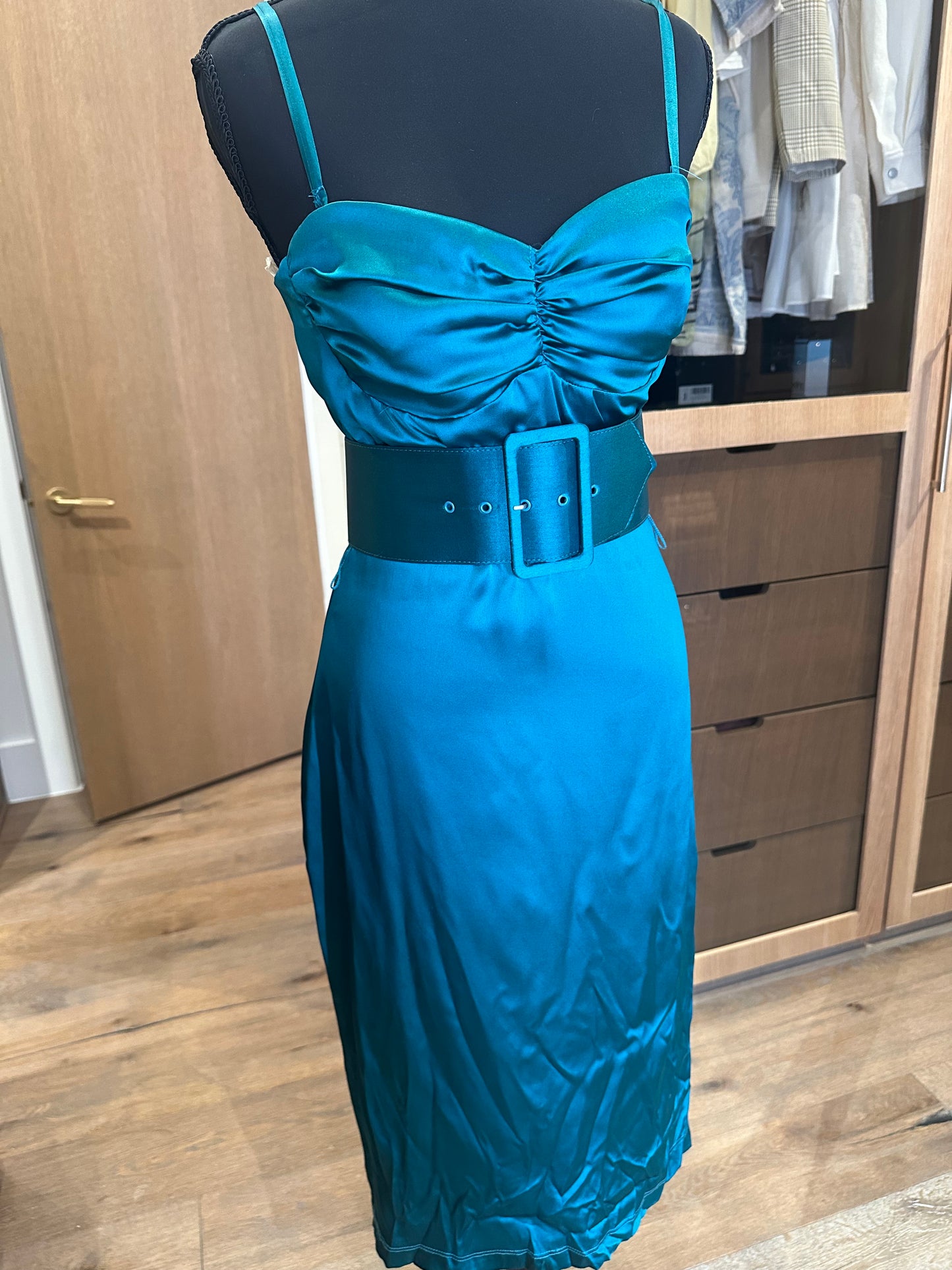 NU Silk Belted Bodycon Dress