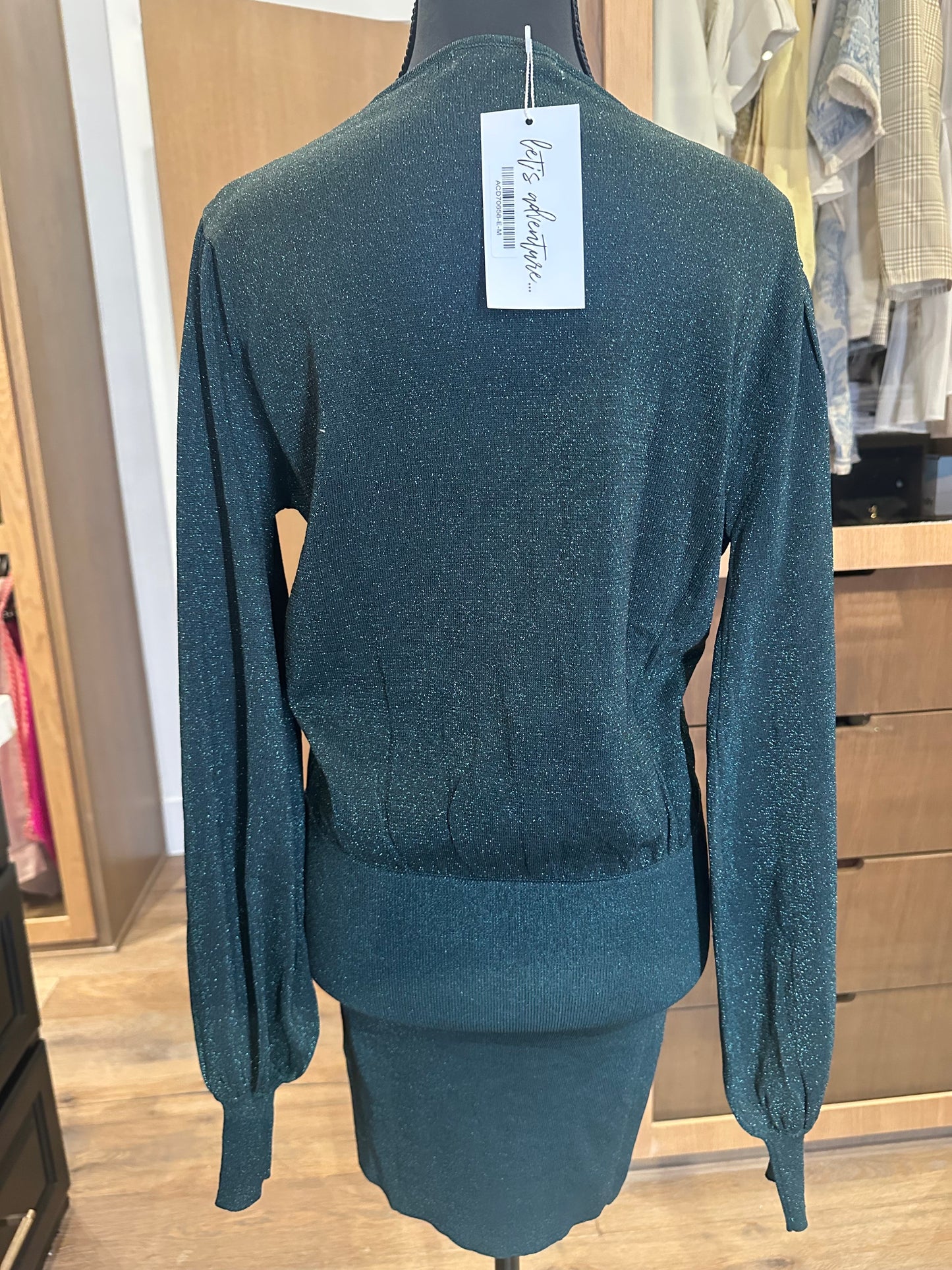 12th Tribe Dark Green V Cut Dress
