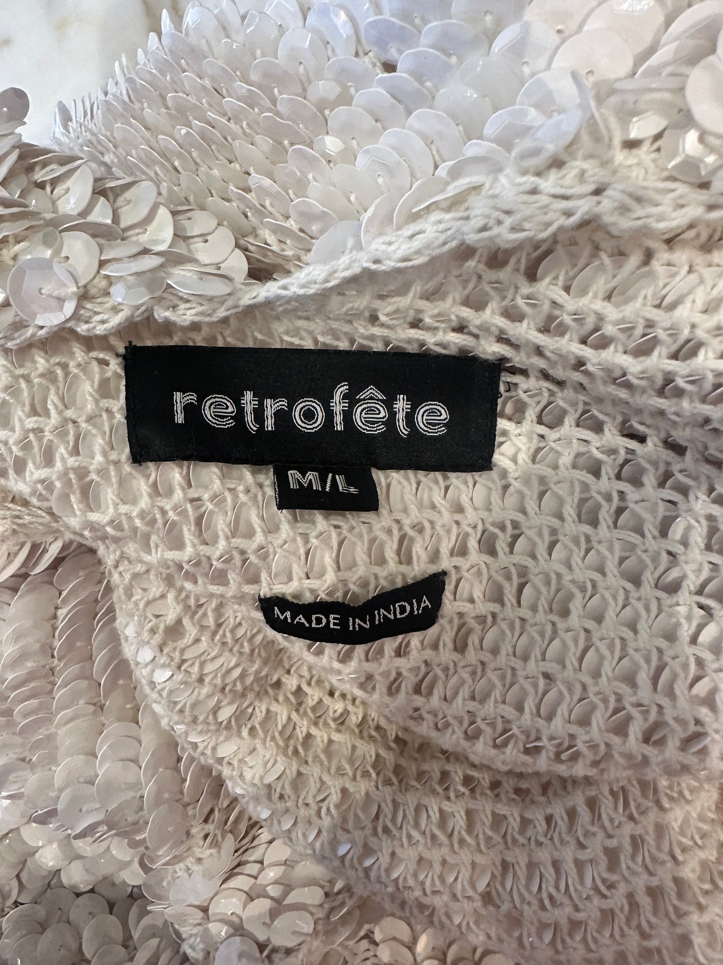 Retrofete Sequin Off Shoulder Dress
