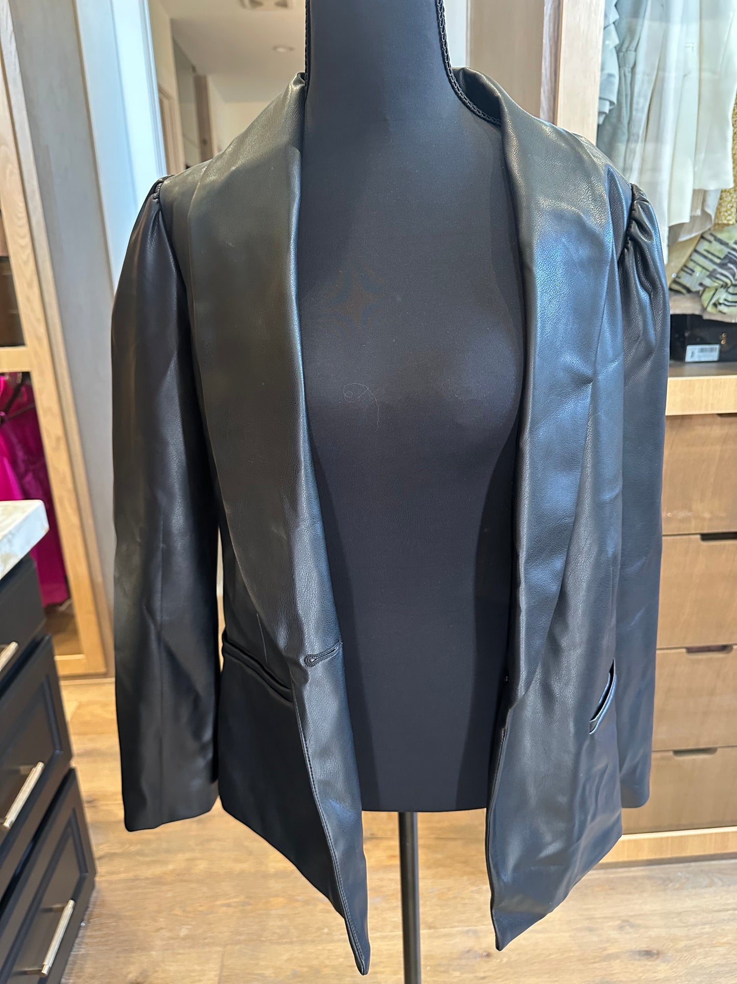 Cupcakes & Cashmere Vegan Leather Blazer