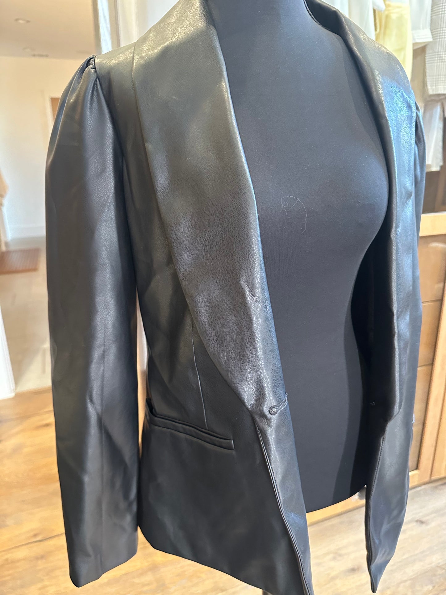 Cupcakes & Cashmere Vegan Leather Blazer