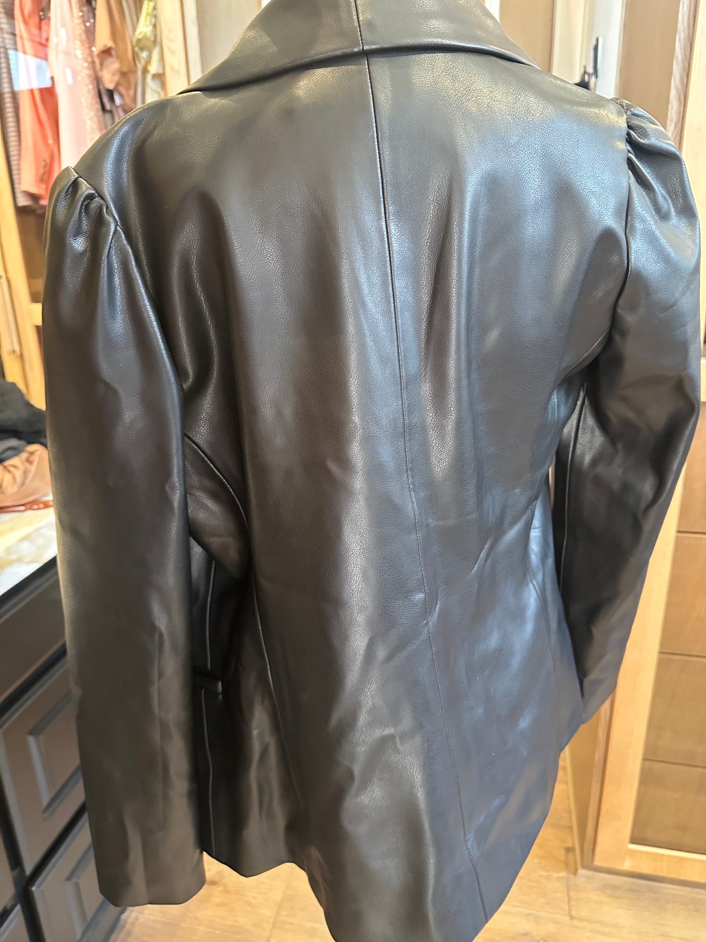 Cupcakes & Cashmere Vegan Leather Blazer