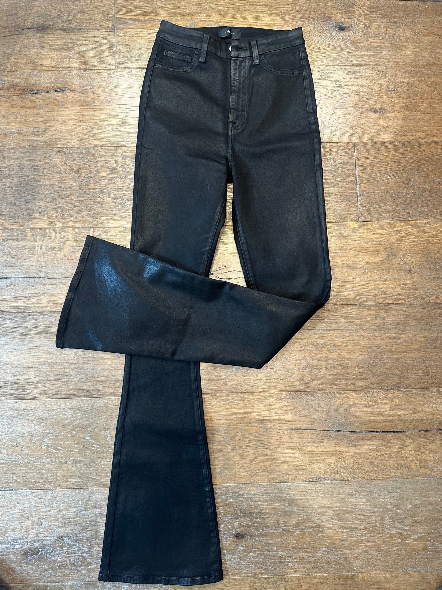 7 For All Man Kind Black Coated Denim