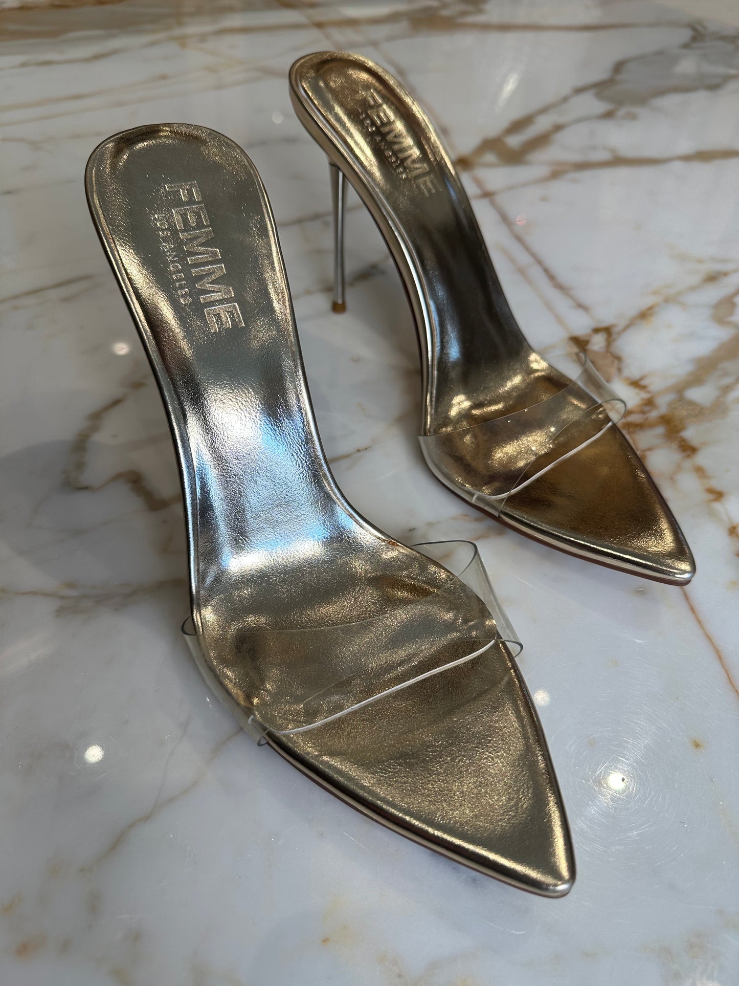 Femme Gold Heels