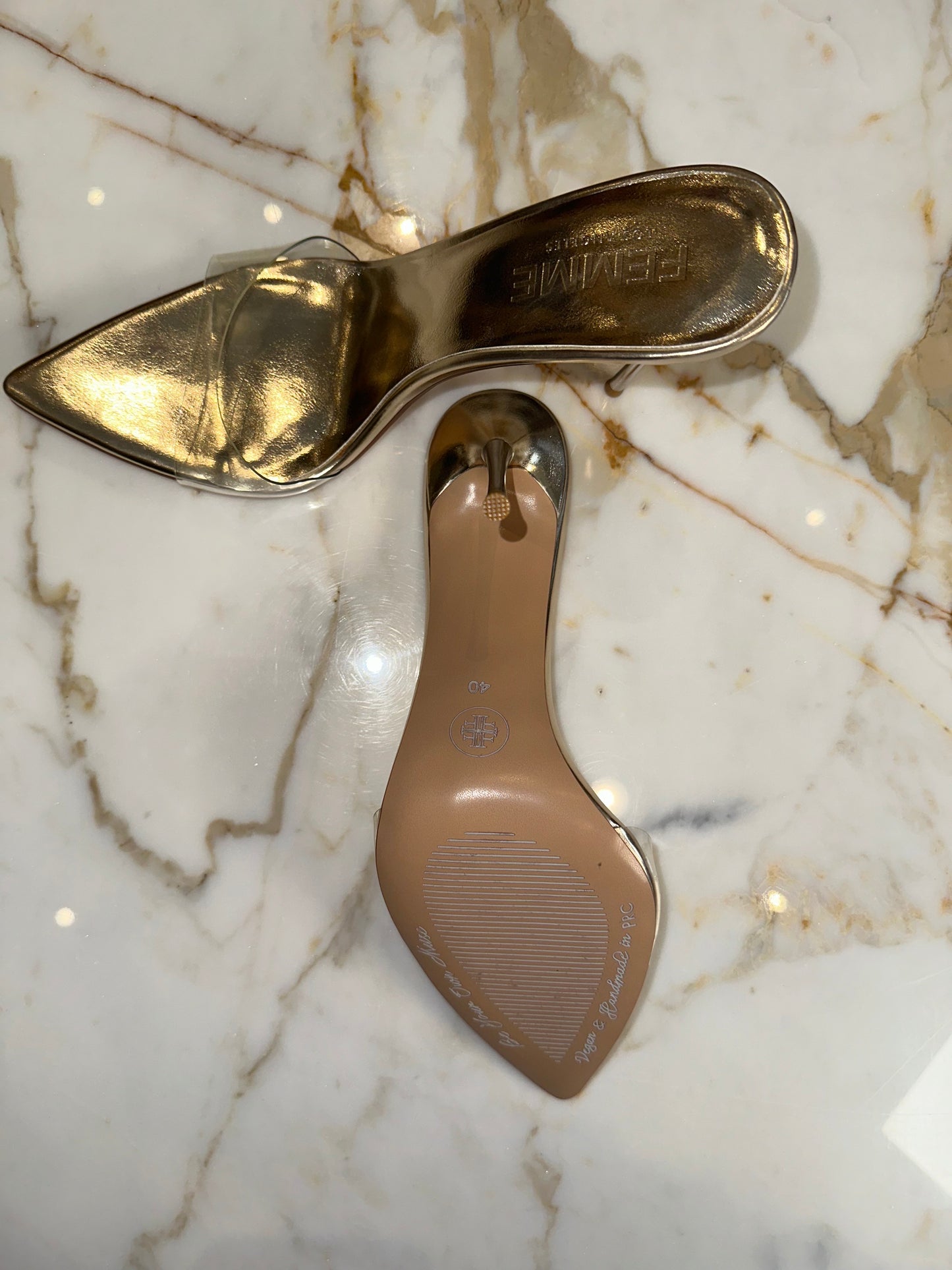Femme Gold Heels