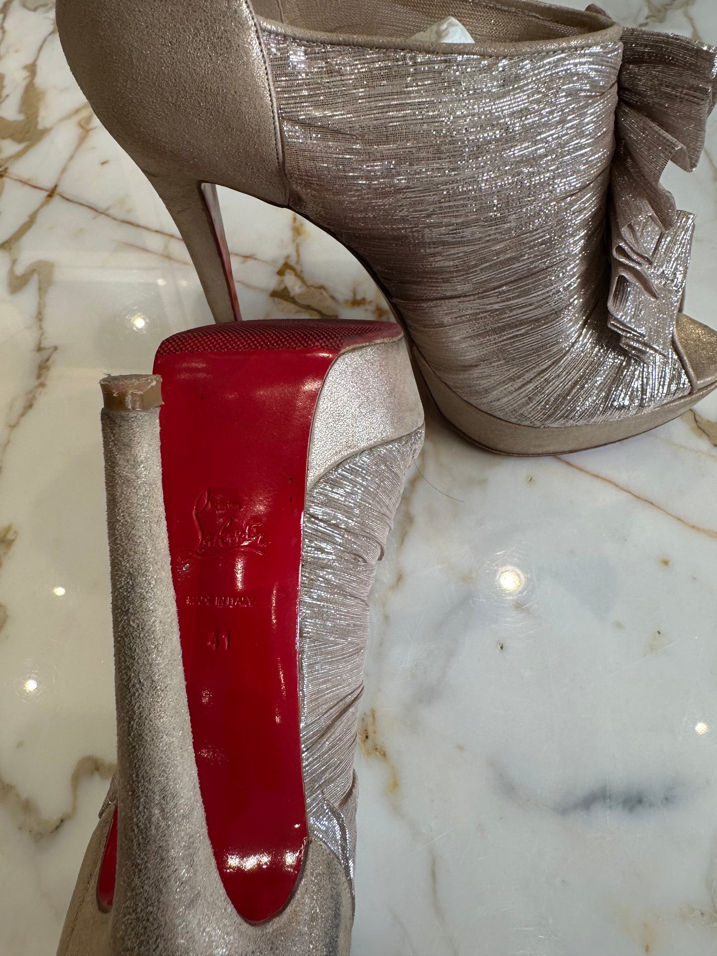 Louboutin Blush Platform Heels