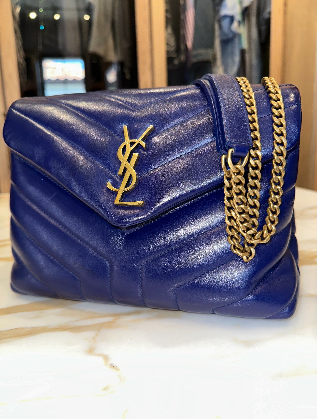 Blue YSL Bag