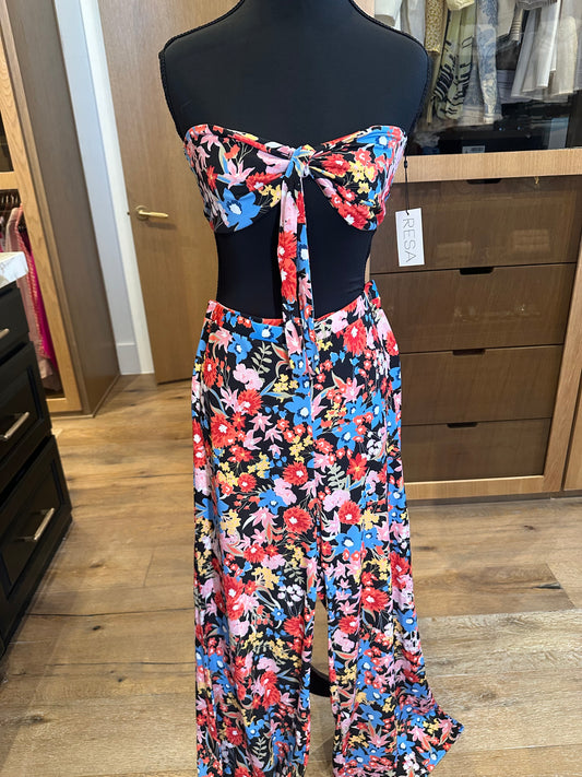 Resa Floral Crop & Matching Wide Leg Pant