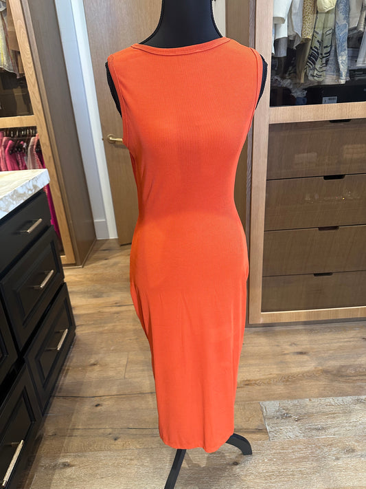 Orange Cut Out Summer Dress