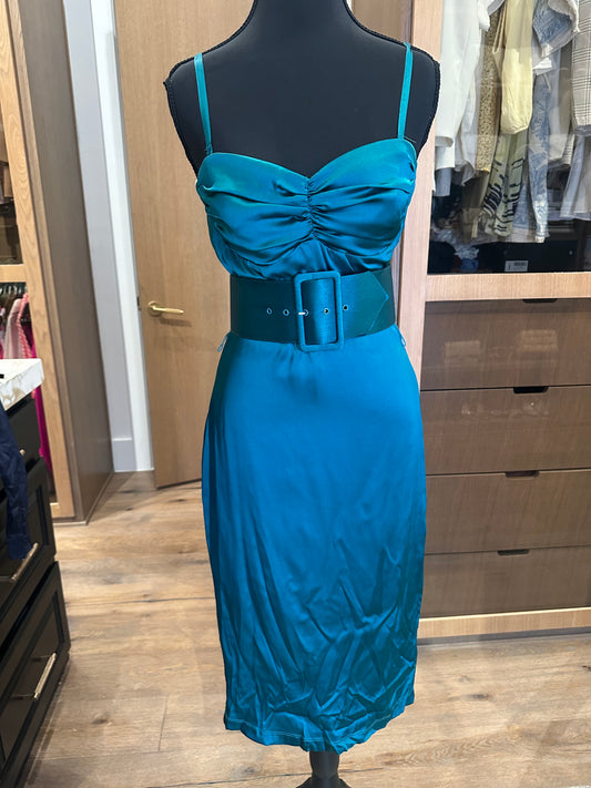 NU Silk Belted Bodycon Dress