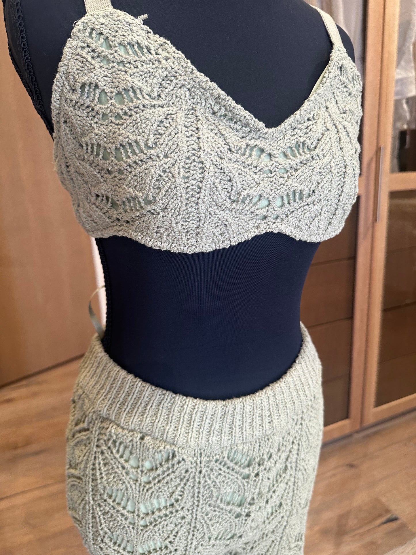 JLux Label Crochet Olive Green Summer Set