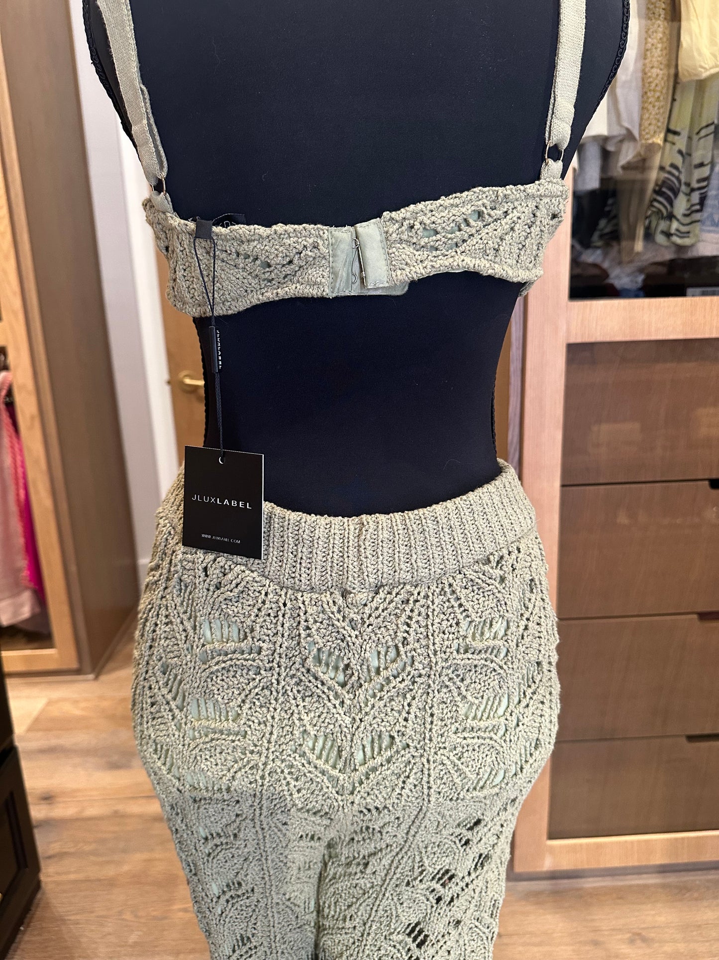 JLux Label Crochet Olive Green Summer Set