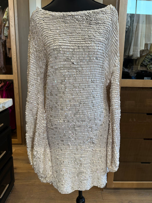 Retrofete Sequin Off Shoulder Dress