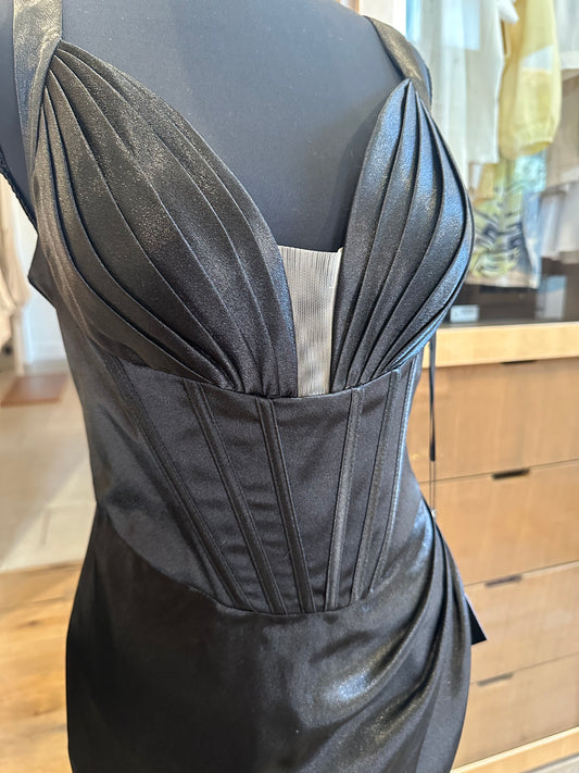 Satin Black Corsette Gown