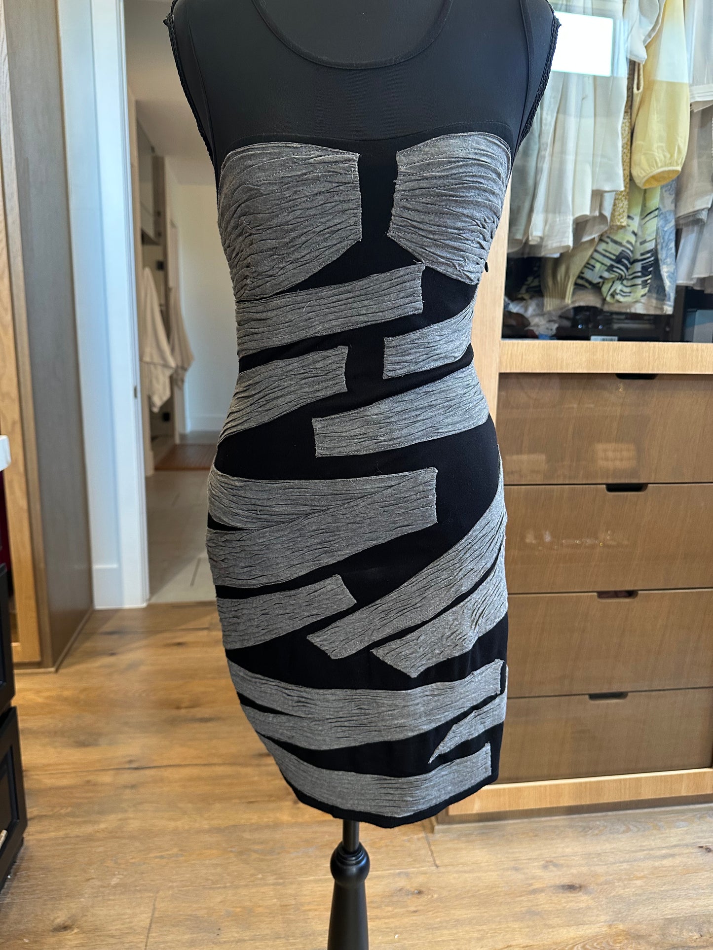 Bailey 44 Black & Grey Patch Dress