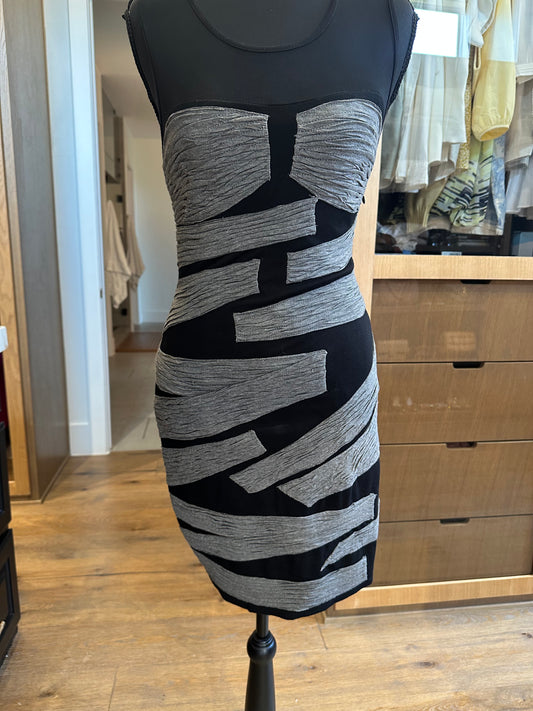 Bailey 44 Black & Grey Patch Dress