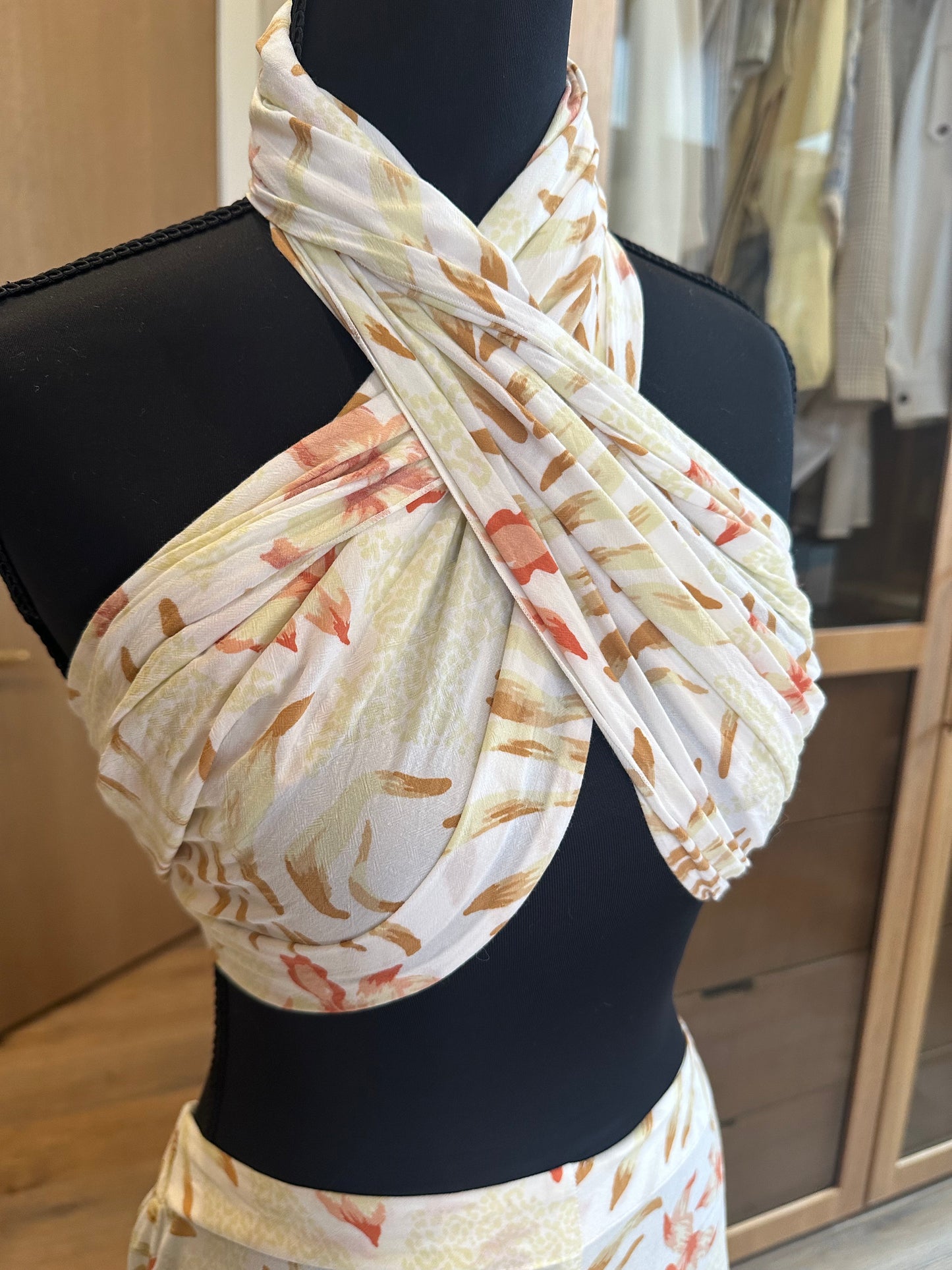 Salty Label Scarf Crop Set