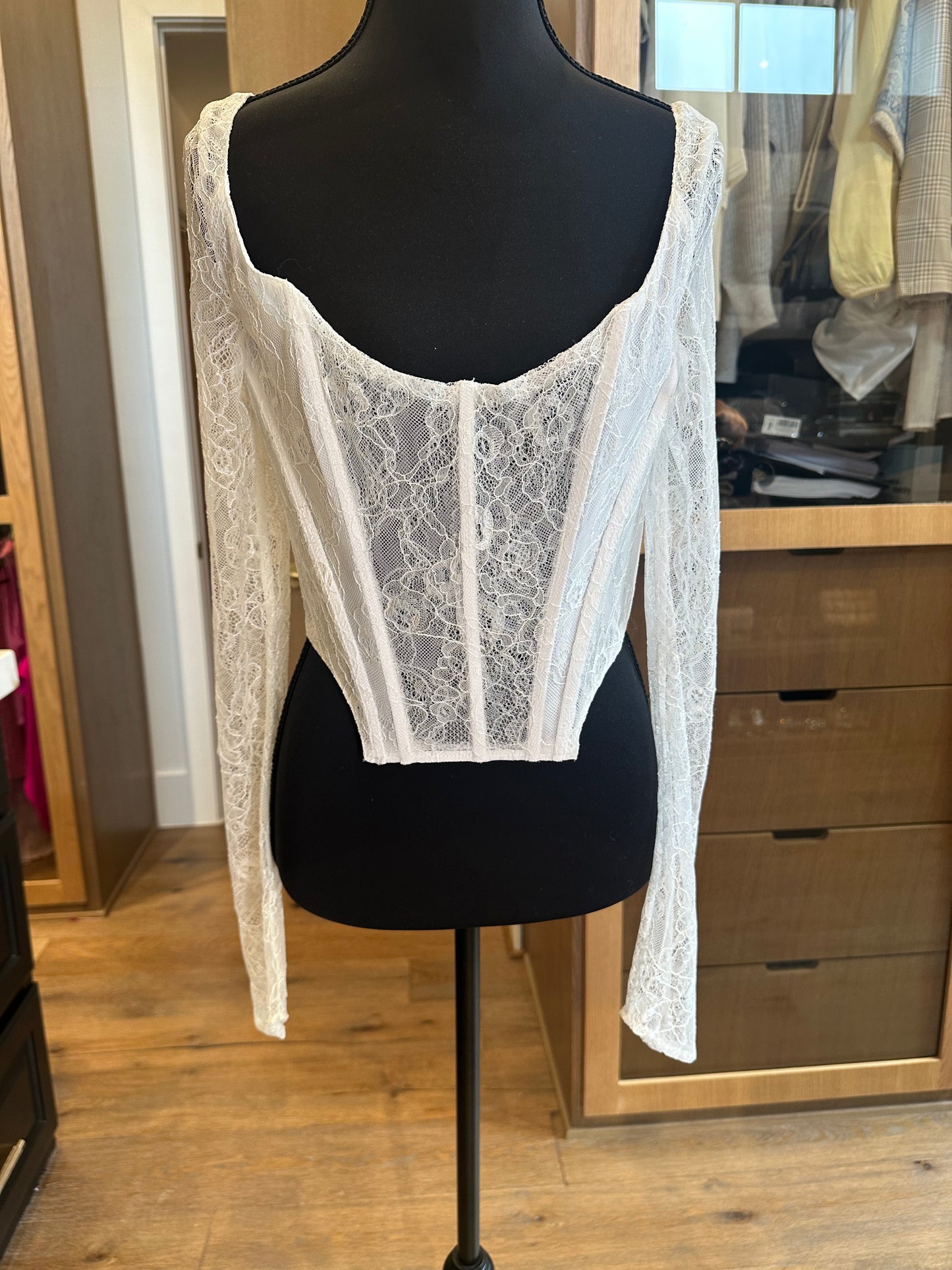 White Lace Corset Top