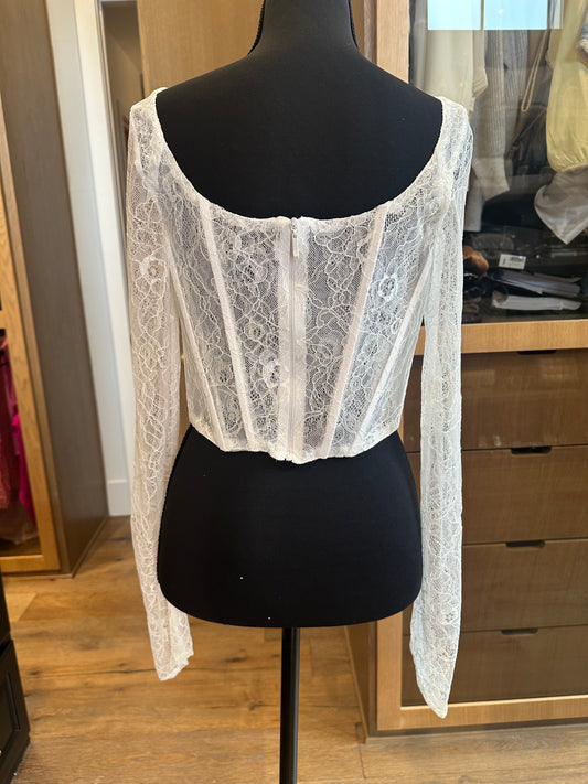 White Lace Corset Top