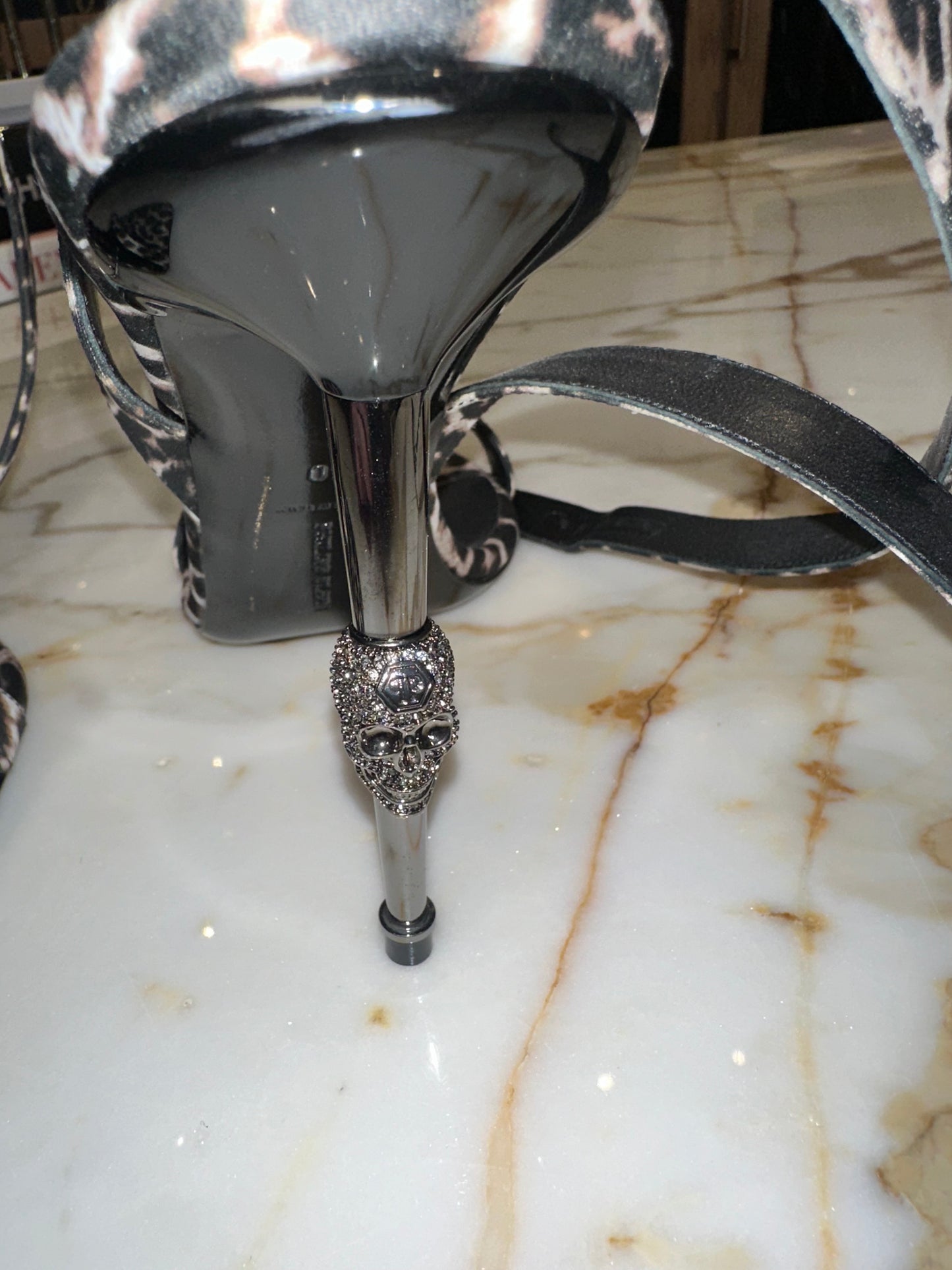 Phillip Plein Leopard Skull Heels