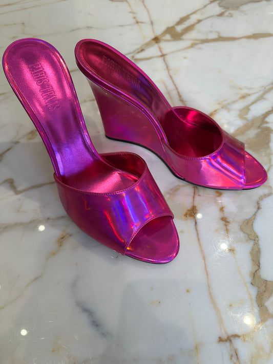 Paris Texas Metallic Pink Wedges