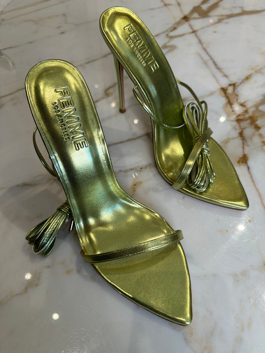 Femme Metallic Green Heels